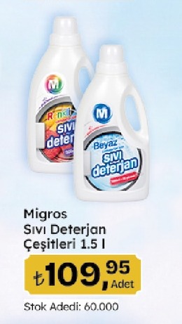 Migros Sıvı Deterjan Çeşitleri 1.5 L