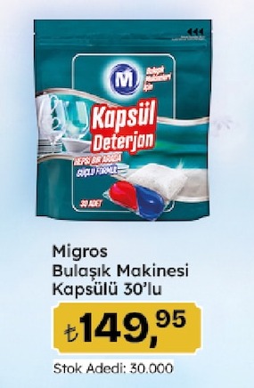 Migros Bulaşık Makinesi Kapsülü 30'Lu