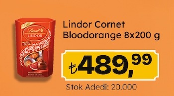 Lindt Lindor Cornet Bloodorange 8X200 G