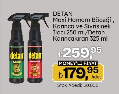 Detan Maxi Hamam Böceği, Karınca Ve Sivrisinek İlacı 250 Ml / Detan Karıncıkıran 325 Ml