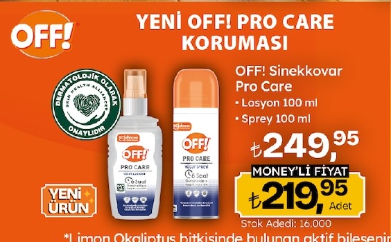 Off! Sinekkovar Pro Care Losyon 100Ml / Sprey 100Ml