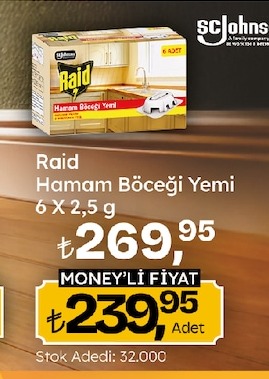 Raid Hamam Böceği Yemi 6X2,5G