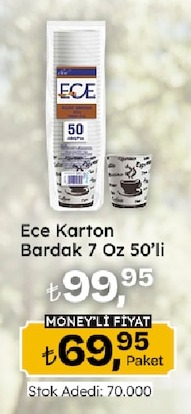 Ece Karton Bardak 7 Oz 50'Li