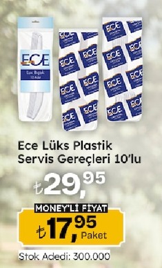 Ece Lüks Plastik Servis Gereçleri 10'Lu