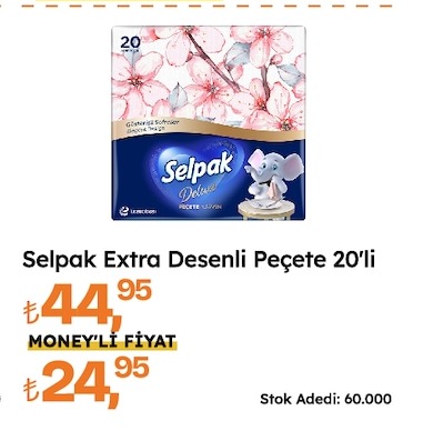 Selpak Extra Desenli Peçete 20'Li