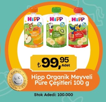 Hipp Organik Meyveli Püre Çeşitleri 100 G