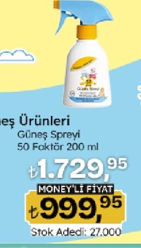 Güneş Spreyi 50 Faktör 200 Ml