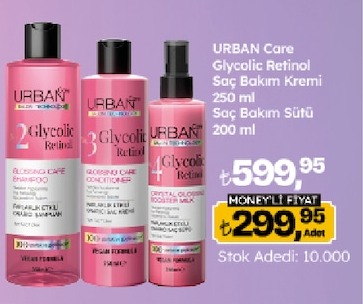 Urban Care Glycolic Retinol Saç Bakım Kremi 250Ml / Saç Bakım Sütü 200Ml