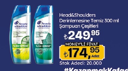 Head & Shoulders Derinlemesine Temiz Şampuan Çeşitleri 300 Ml