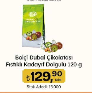 Bolçi Dubai Çikolatası Fıstıklı Kadayıf Dolgulu 120 G