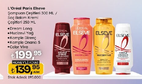 L'Oréal Paris Elseve Şampuan Çeşitleri 300 Ml / Saç Bakım Kremi Çeşitleri 250 Ml