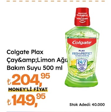 Colgate Plax Çay&Limon Ağız Bakım Suyu 500 Ml