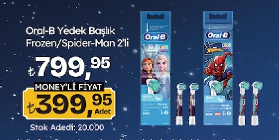 Oral-B Yedek Baslik Frozen/Spider-Man 2'Li