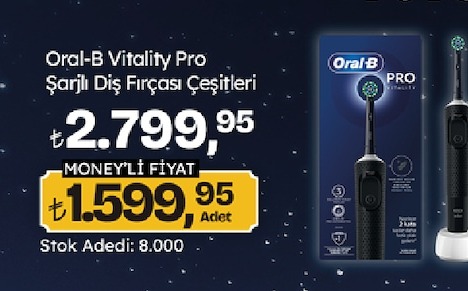 Oral-B Vitality Pro Sarjli Dis Fircasi Cesitleri