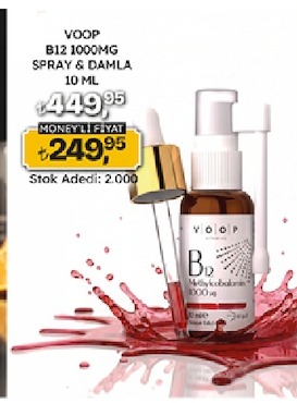 Voop B12 1000Mg Spray & Damla 10 Ml