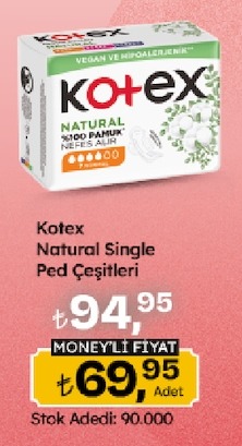 Kotex Natural Single Ped Çeşitleri
