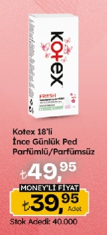 Kotex 18'Li İnce Günlük Ped Parfümlü/Parfümsüz