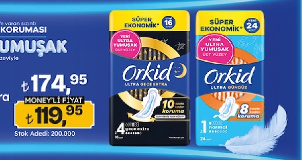 Orkid Ultra Gece Extra Ped 4'Lü