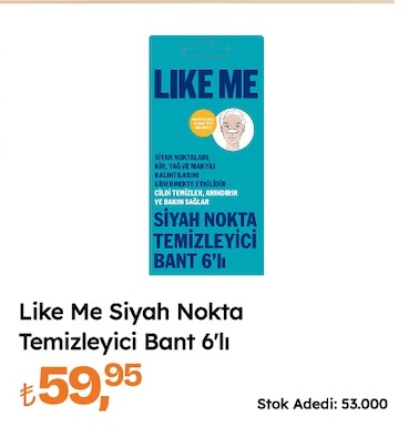 Like Me Siyah Nokta Temizleyici Bant 6'Lı