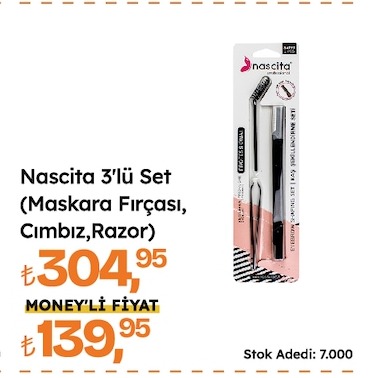 Nascita 3'Lü Set (Maskara Fırçası, Cımbız, Razor)
