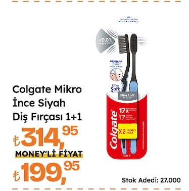 Colgate Mikro İnce Siyah Diş Fırçası 1+1