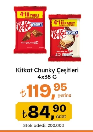 Kitkat Chunky Çeşitleri 4X38 G