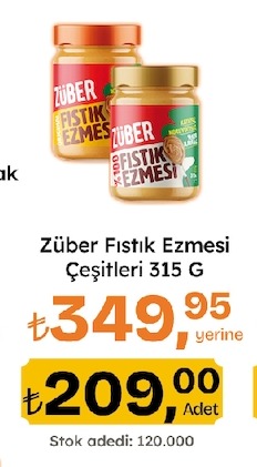 Züber Fıstık Ezmesi Çeşitleri 315 G