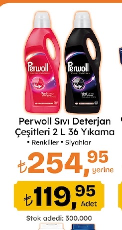 Perwoll Sıvı Deterjan Çeşitleri 2 L 36 Yıkama Renkliler Siyahlar