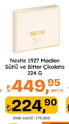Nestle 1927 Madlen Sütlü Ve Bitter Çikolata 224 G