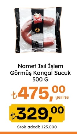 Namet Isıl İşlem Görmüş Kangal Sucuk 500 G
