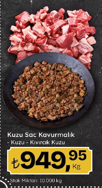 Kuzu Sac Kavurmalik - Kuzu - Kıvırcık Kuzu 1 Kg