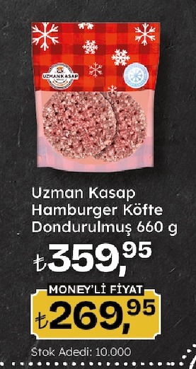 Uzman Kasap Hamburger Köfte Dondurulmuş 660 G