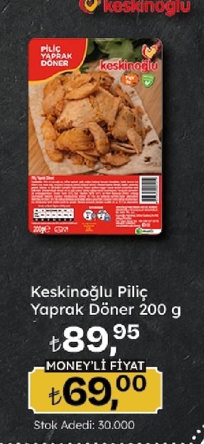 Keskinoğlu Piliç Yaprak Döner 200 G