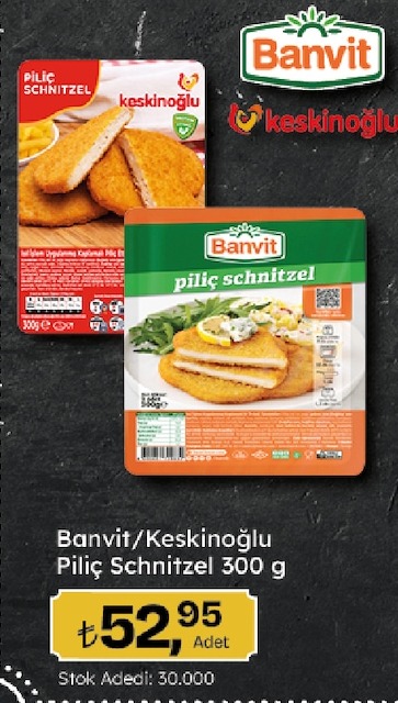Banvit/Keskinoğlu Piliç Schnitzel 300 G