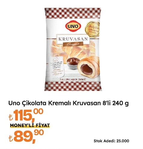 Uno Çikolata Kremalı Kruvasan 8'Li 240 G