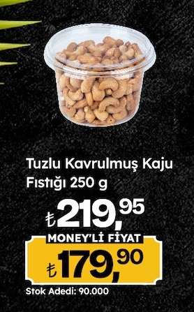 Tuzlu Kavrulmuş Kaju Fıstığı 250G