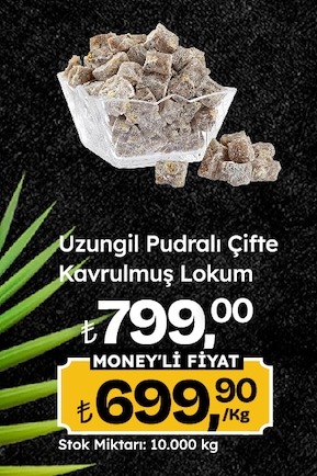Uzunğil Pudralı Çifte Kavrulmuş Lokum /Kg