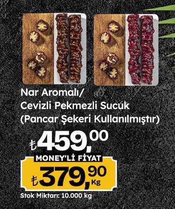 Nar Aromalı Cevizli Pekmezli Sucuk (Pancar Şekeri Kullanılmıştır) /Kg