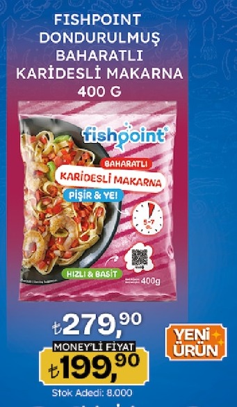 Fishpoint Dondurulmuş Baharatlı Karidesli Makarna 400 G