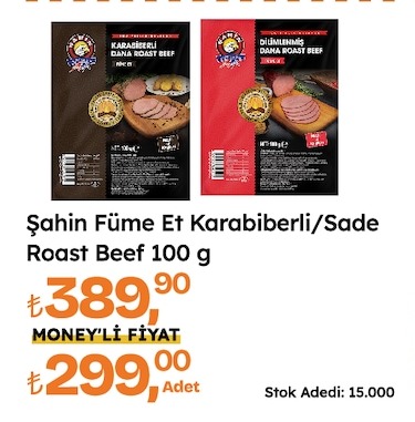 Şahin Füme Et Karabiberli/Sade Roast Beef 100 G