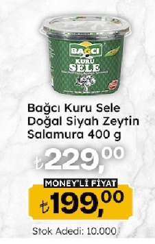 Bağci Kuru Sele Doğal Siyah Zeytin Salamura 400 G