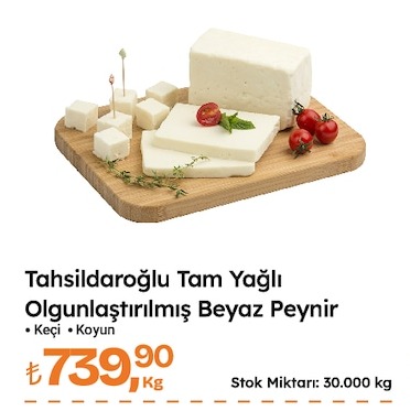 Tahsidaroğlu Tam Yağlı Olgunlaştırılmış Beyaz Peynir Kg