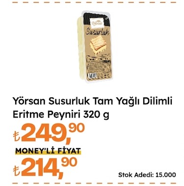 Yörsan Susurluk Tam Yağlı Dilimli Eritme Peyniri 320 G