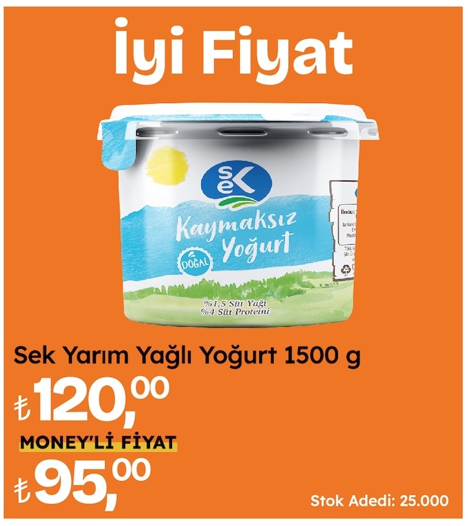 Sek Yarım Yağlı Yoğurt 1500 G
