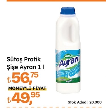 Sütaş Pratik Şişe Ayran 1 L