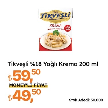 Tikveşli %18 Yağlı Krema 200 Ml