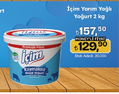 İçim Yarım Yağlı Yoğurt 2Kg