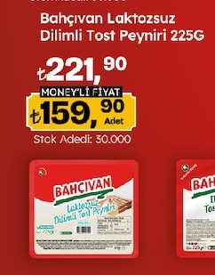 Bahçıvan Laktozsuz Dilimlı Toast Peynırı 225G