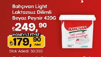 Bahçıvan Light Laktozsuz Dilimli Beyaz Peynir 420G