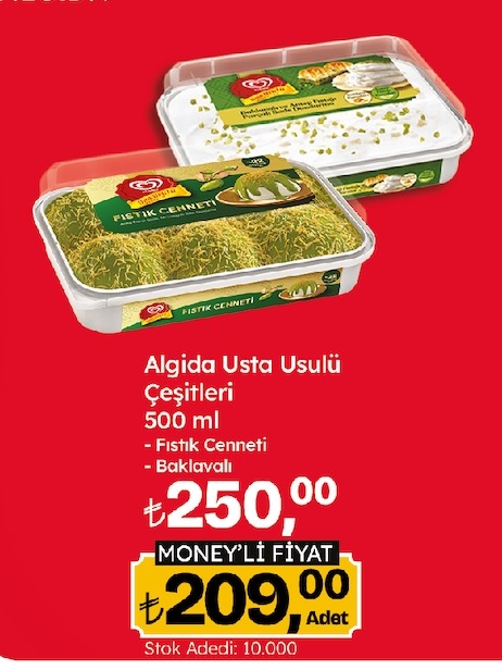 Algida Usta Usulü Çeşitleri Fıstık Cenneti 500Ml